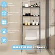 Costway 3-tier Engineered Wood and Iron Bathroom Spacesaver in Silver