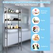 Costway 3-tier Engineered Wood and Iron Bathroom Spacesaver in Silver