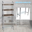 Costway 3-tier Engineered Wood and Iron Bathroom Spacesaver in Silver