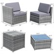 Costway 8-piece Polyester and Rattan Patio Sofa Set with Storage in Gray