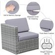 Costway 8-piece Polyester and Rattan Patio Sofa Set with Storage in Gray