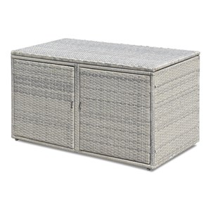 Costway 88-gallon Contemporary Rattan Patio Container Box Bin in Gray