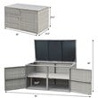 Costway 88-gallon Contemporary Rattan Patio Container Box Bin in Gray