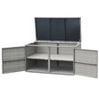 Costway 88-gallon Contemporary Rattan Patio Container Box Bin in Gray