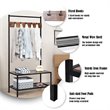 Costway Contemporary Iron and MDF Hall Tree with 5 Hooks in Coffee
