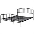 Costway Contemporary Iron Queen Size Slat Platform Headboard Footboard in Black