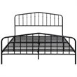 Costway Contemporary Iron Queen Size Slat Platform Headboard Footboard in Black