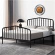 Costway Contemporary Iron Queen Size Slat Platform Headboard Footboard in Black