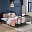 Costway Contemporary Iron Queen Size Slat Platform Headboard Footboard in Black