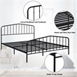 Costway Contemporary Iron Queen Size Slat Platform Headboard Footboard in Black