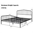 Costway Contemporary Iron Queen Size Slat Platform Headboard Footboard in Black