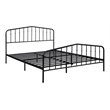 Costway Contemporary Iron Queen Size Slat Platform Headboard Footboard in Black