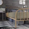 Costway Contemporary Iron Queen Size Slat Platform Headboard Footboard in Brown