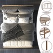 Costway Contemporary Iron Queen Size Slat Platform Headboard Footboard in Brown