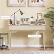 Costway Contemporary Wood Computer Desk with Hutch and Drawer in Natural