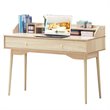 Costway Contemporary Wood Computer Desk with Hutch and Drawer in Natural