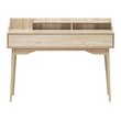 Costway Contemporary Wood Computer Desk with Hutch and Drawer in Natural