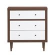 Costway 3-drawer Contemporary MDF Wood Chest Dresser in White and Walnut