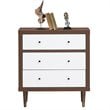 Costway 3-drawer Contemporary MDF Wood Chest Dresser in White and Walnut