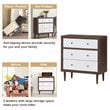 Costway 3-drawer Contemporary MDF Wood Chest Dresser in White and Walnut
