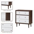 Costway 3-drawer Contemporary MDF Wood Chest Dresser in White and Walnut