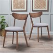 Costway Rubber Wood & Sponge Dining Chair with Curved Back in Walnut (Set of 2)
