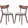 Costway Rubber Wood & Sponge Dining Chair with Curved Back in Walnut (Set of 2)