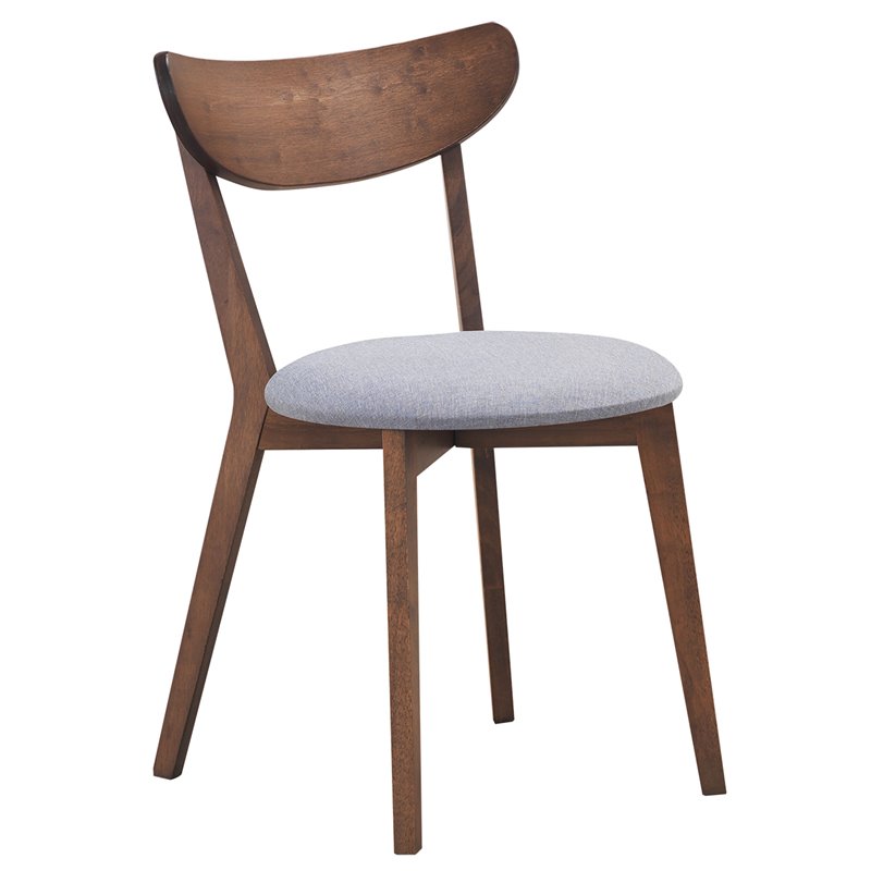 Costway Rubber Wood & Sponge Dining Chair with Curved Back in Walnut (Set of 2)