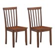 Costway Contemporary Rubber Wood and MDF Dining Chair in Walnut (Set of 2)