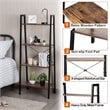 Costway 4-Tier Contemporary Wood and Metal Ladder Bookcase in Natural and Black