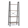 Costway 4-Tier Contemporary Wood and Metal Ladder Bookcase in Natural and Black