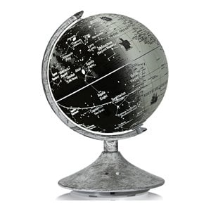 Costway 9&quot Aluminum and Plastic Desktop Globe with Illuminated Map in Gray