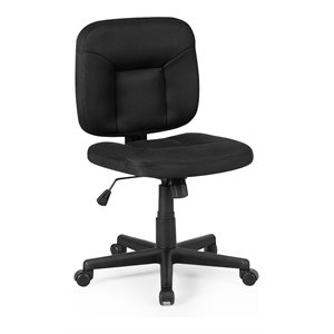 costway contemporary sponge and mesh computer chair with low back in black