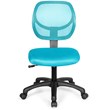 Costway Sponge Adjustable Height Low-Back Armless Computer Desk Chair in Blue