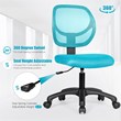Costway Sponge Adjustable Height Low-Back Armless Computer Desk Chair in Blue
