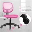 Costway Sponge Adjustable Height Low-Back Armless Computer Desk Chair in Pink