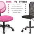 Costway Sponge Adjustable Height Low-Back Armless Computer Desk Chair in Pink