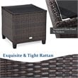 Costway 3-piece Rattan Patio Furniture Set with Back & Seat Cushion in Black