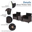 Costway 3-piece Rattan Patio Furniture Set with Back & Seat Cushion in Black