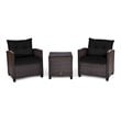 Costway 3-piece Rattan Patio Furniture Set with Back & Seat Cushion in Black
