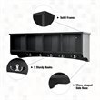 Costway Contemporary P2 MDF Wall Mounted Storage Cabinets with 5 Hooks in Black