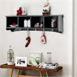 Costway Contemporary P2 MDF Wall Mounted Storage Cabinets with 5 Hooks in Black