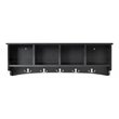 Costway Contemporary P2 MDF Wall Mounted Storage Cabinets with 5 Hooks in Black