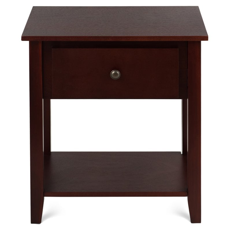 Costway Contemporary MDF and Pine Beside Table with Sturdy Frame in Brown