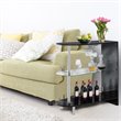 Costway Metal and MDF Bar Table with Tempered Glass Shelf in Black
