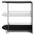 Costway Metal and MDF Bar Table with Tempered Glass Shelf in Black