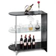 Costway Metal and MDF Bar Table with Tempered Glass Shelf in Black