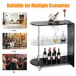 Costway Metal and MDF Bar Table with Tempered Glass Shelf in Black