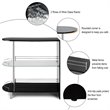 Costway Metal and MDF Bar Table with Tempered Glass Shelf in Black