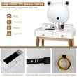 Costway MDF Vanity Dressing Table Set with Bluetooth Speakers in White/Gold